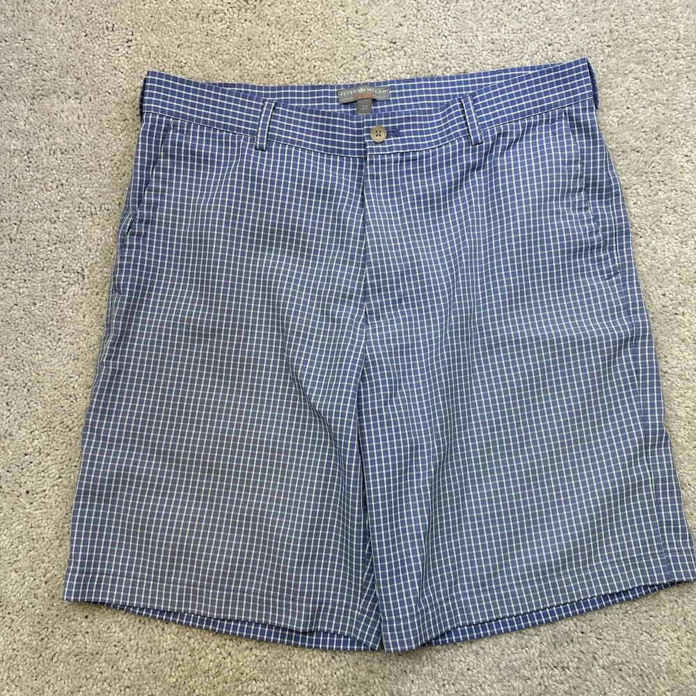 Peter Millar Performance Wicking Checkered Golf Shorts Mens 33